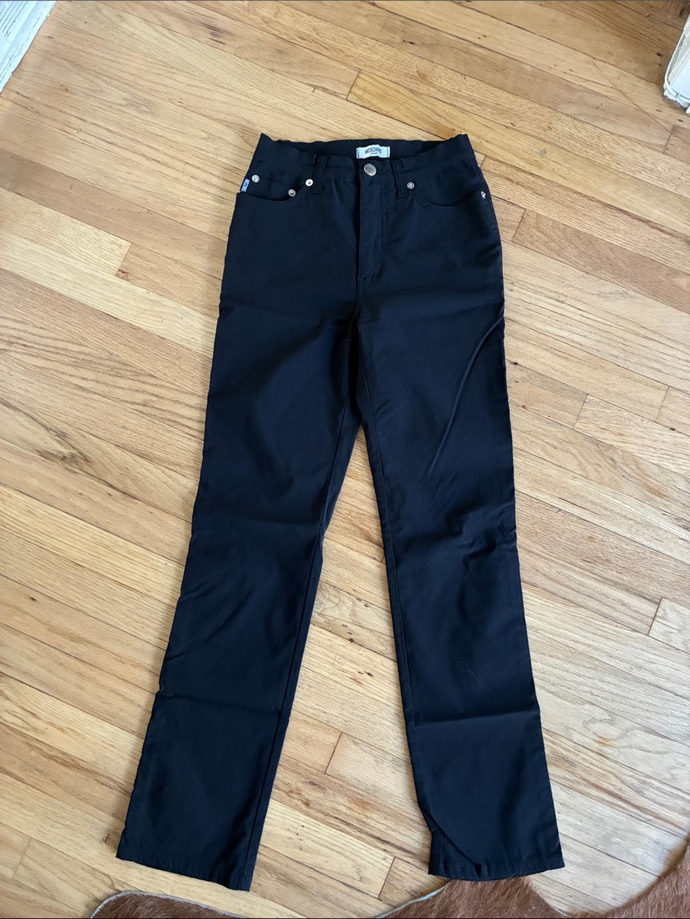 Moschino Women's High-Rise Straight-Leg Jeans in Black
